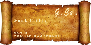 Gunst Csilla névjegykártya